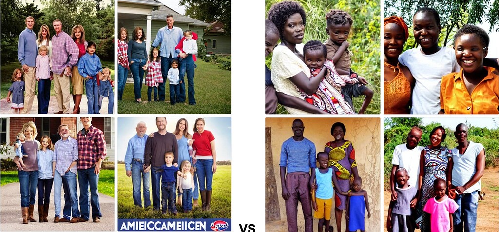 American family v.s. African family